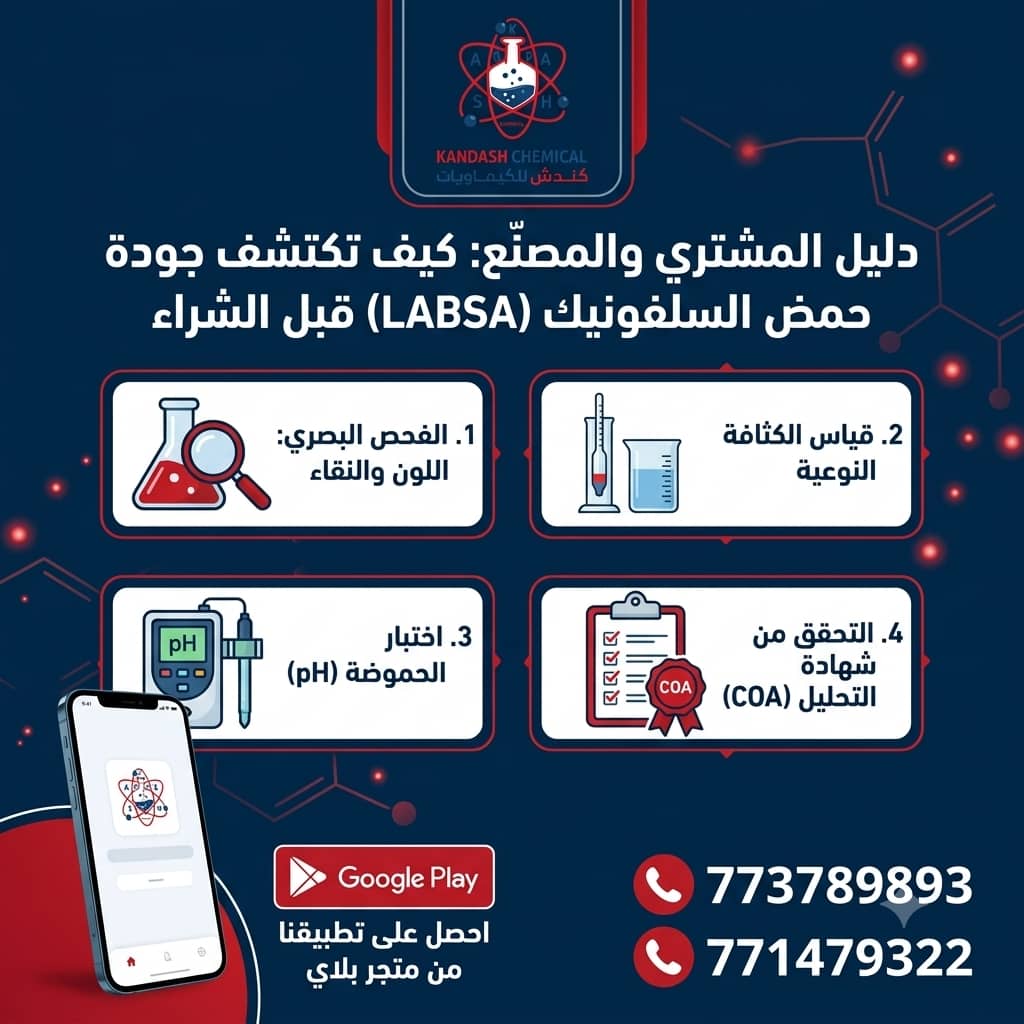 دليل المشتري والمصنّع: كيف تكتشف جودة حمض السلفونيك (LABSA) قبل الشراء