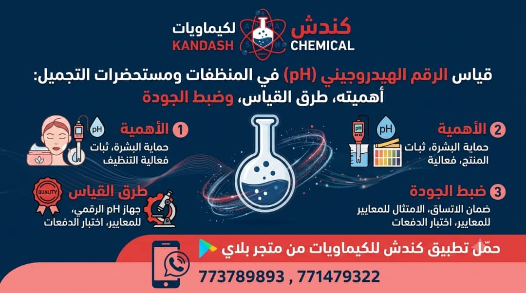 قياس الرقم الهيدروجيني (pH) في المنظفات ومستحضرات التجميل: أهميته، طرق القياس، وضبط الجودة