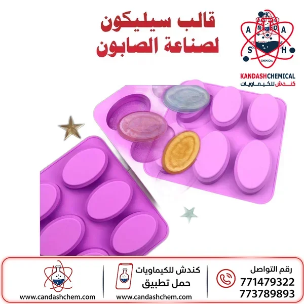 قالب صناعة صابون بيضاوي 6 فتحات سيليكون