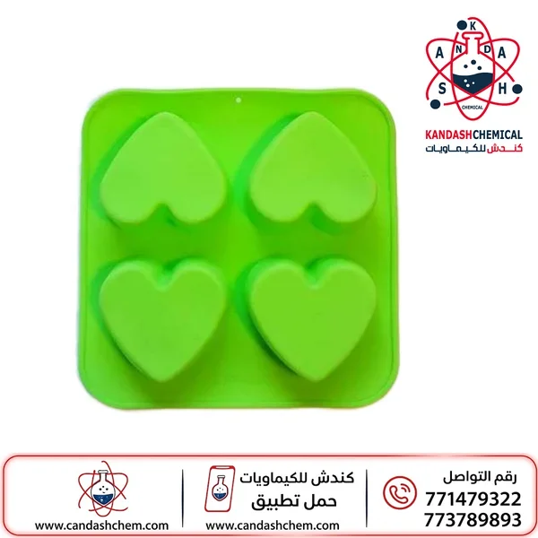 قالب سيليكون أربعة تجاويف على شكل قلب